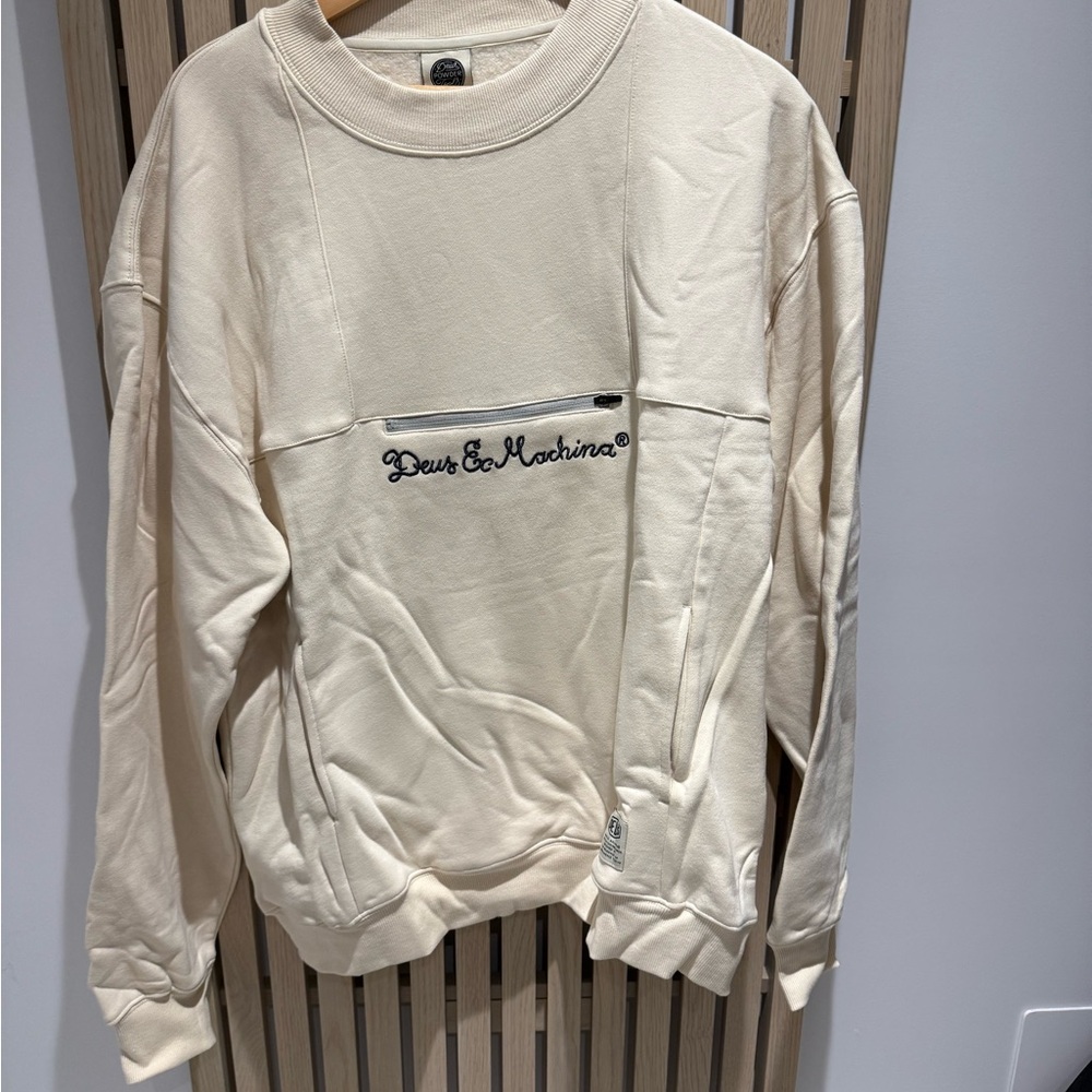Cream Crewneck Sweater for Men